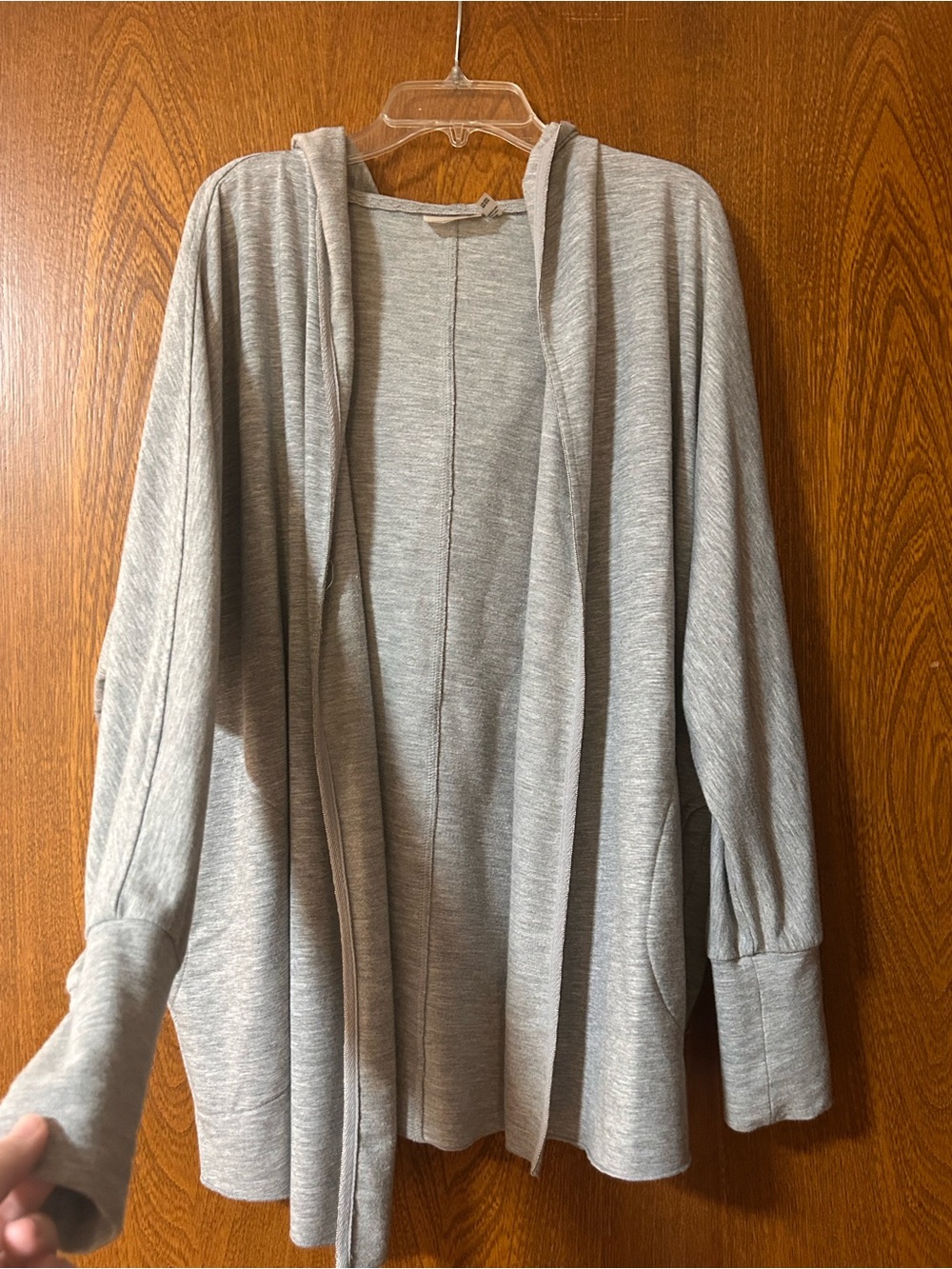Nanette Lepore Grey Women's Hooded Open Cardigan Sweater